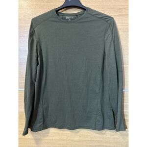 Swiss Tech Sz L Long Sleeve Base Layer Green Poly Blend Athletic Casual Shirt